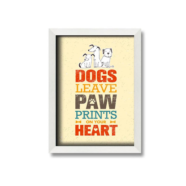 Happy Larry Dogs Leave Paw Prints Framed Print Wall Art Wayfair.co.uk